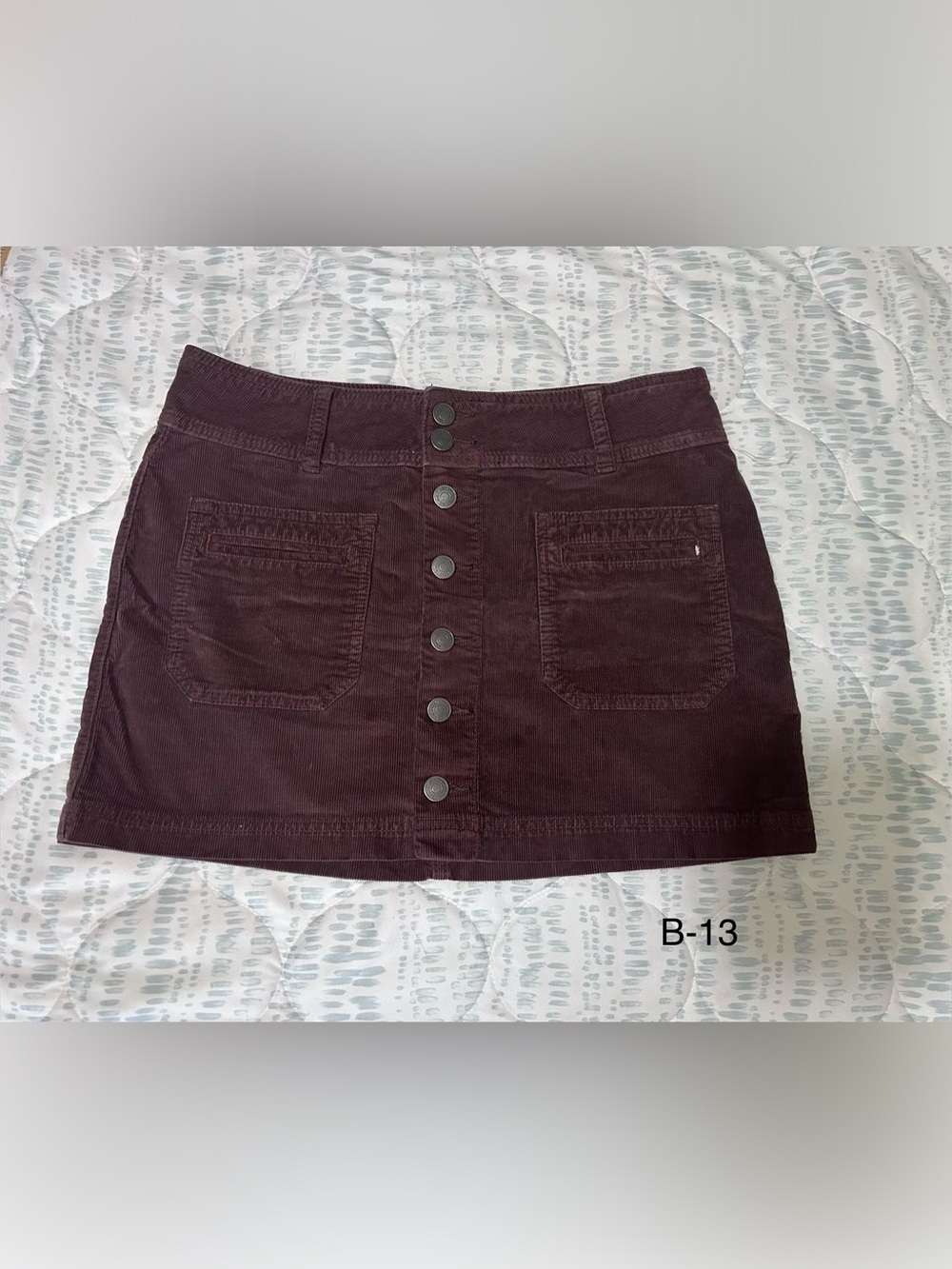 Free People We The Free Brown Corduroy Button Front Mini Skirt Size 27